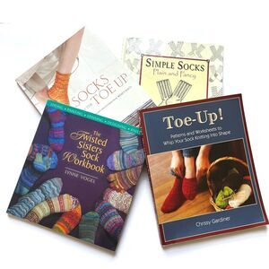 Knitting My Socks Off! Lot of 4 knitting books ALL SOCKS!